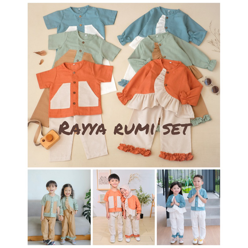 RAYYA RUMI SET by djenakakids - baju lebaran anak 2024 - couple set lebaran anak - baju anak perempu