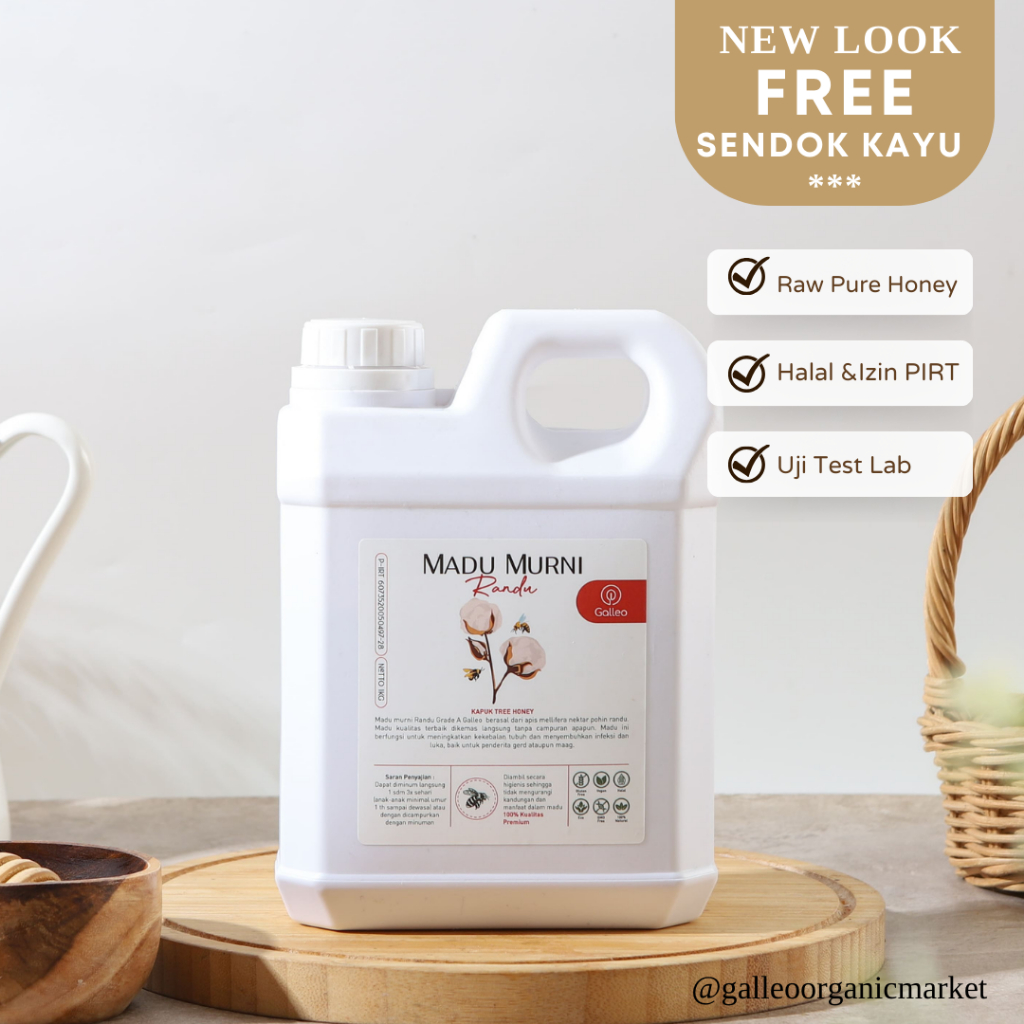 

Madu Murni Randu 1 Kg Galleo Free Sendok Kayu