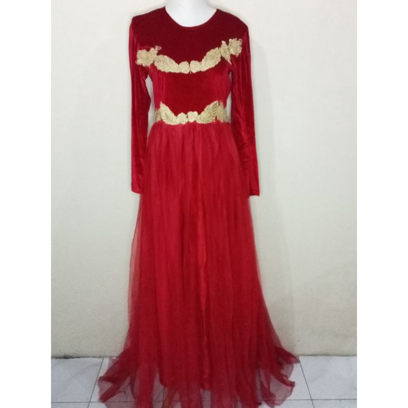 gaun pesta muslimah modern baju lamaran dress murah