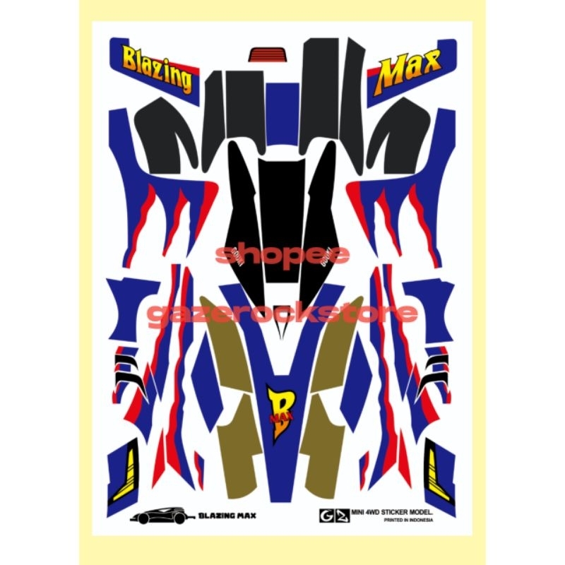 Stiker Tamiya Blazing Max Cutting Vinyl