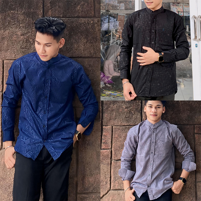 Kemeja Koko Sultan Motif Embos.