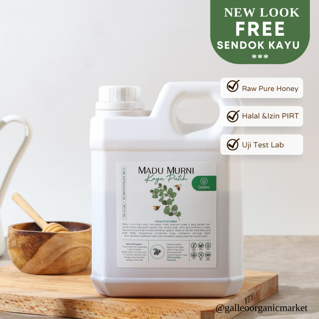 

Galleo Madu Kayuputih 1 Kg Premium Atasi Masukangin Kembung Begah Perut