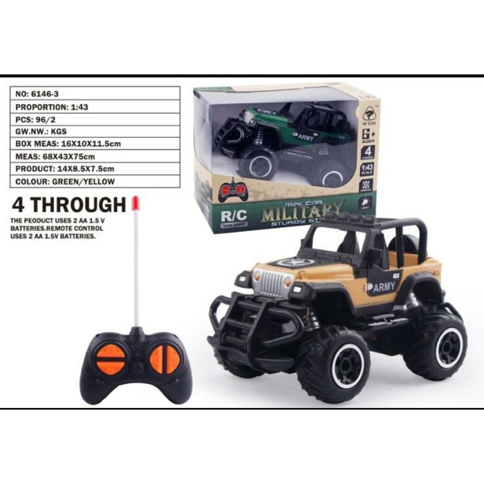 MAINAN MOBIL MOBILAN RC REMOTE CONTROL HARDTOP MILITARY TENTARA ARMY CARS JEEP REMOT KONTROL MAINAN 