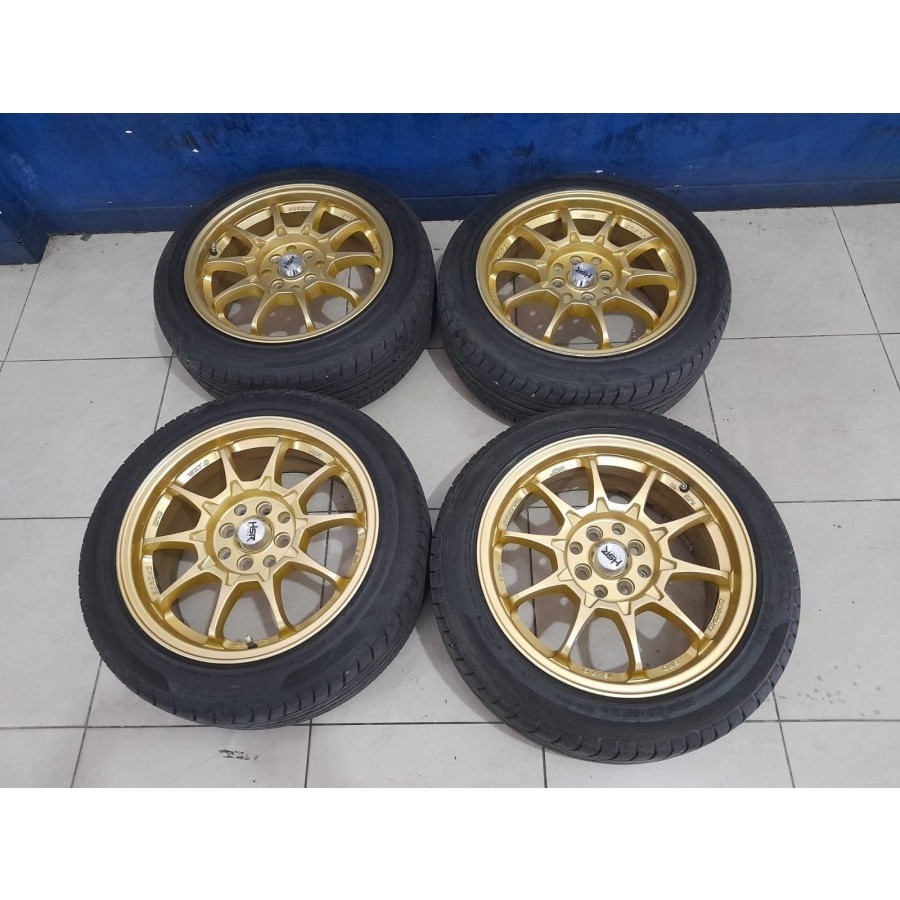 Velg Mobil Bekas Ring 16 Lubang 4 BOROKO SRD HSR R16X7 H8X100-114,3 ET42 BAN 195 60 R16