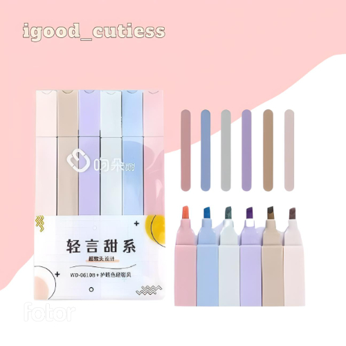 

CUTIESS!!Stabilo isi 6 Warna Pastel Stabilo Highlighter Stabilo Warna Pastel Highlighter Color 6 Pcs