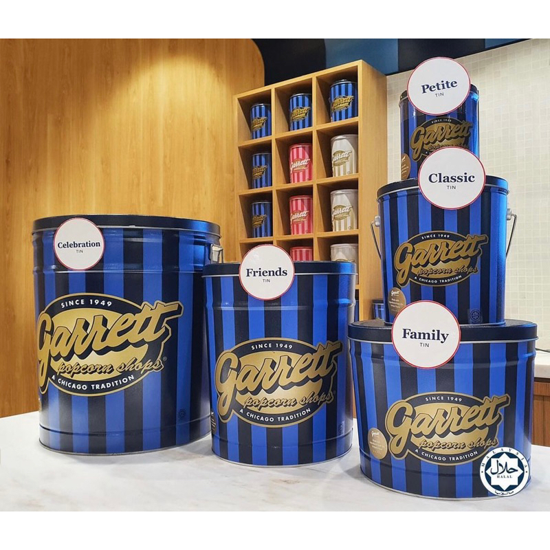 

GARRETT POPCORN TIN / Kaleng Malaysia Halal. Petite / Classic