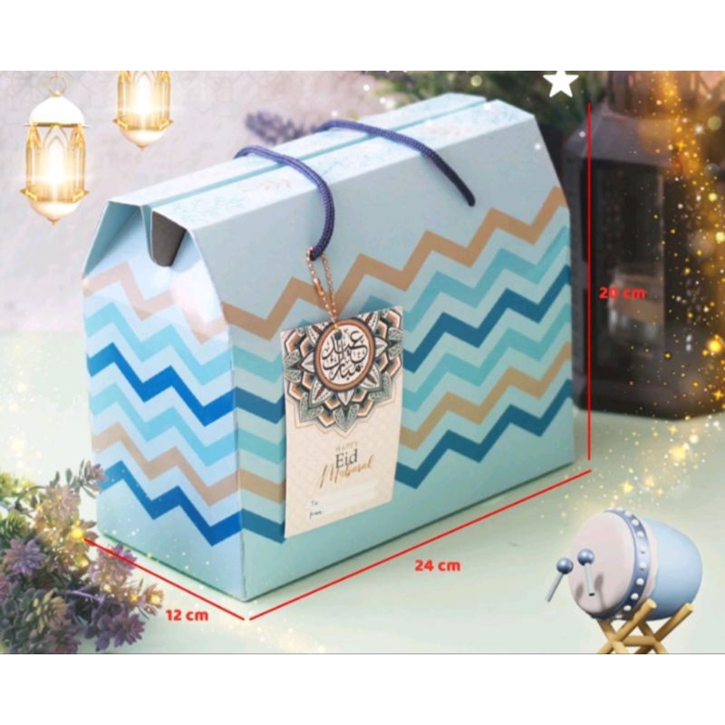 

Box Gable Chevron Biru Hamper Box Lebaran Ramadhan Idul Fifri