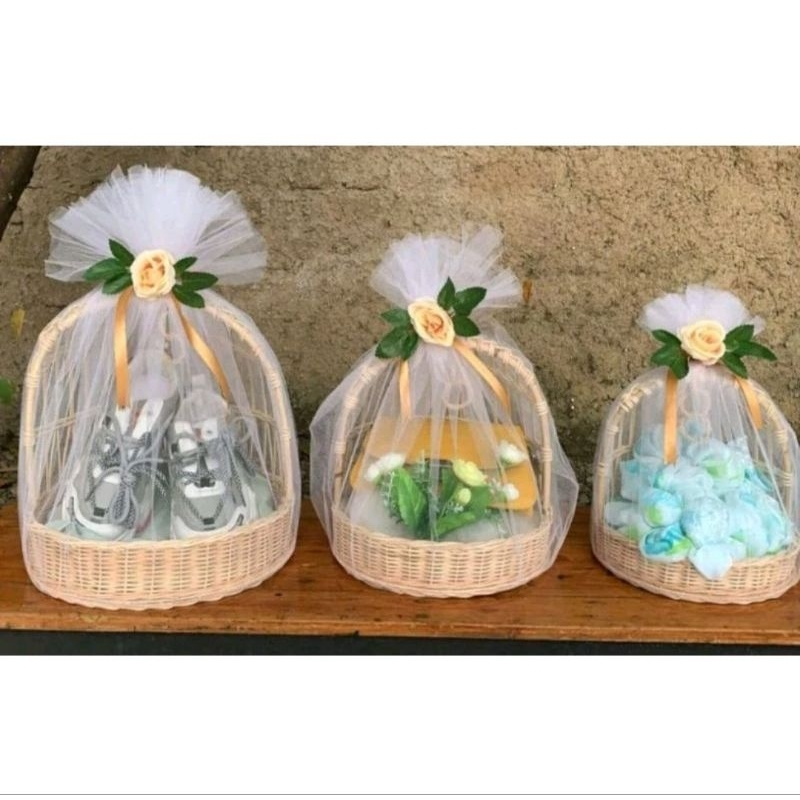 Keranjang Rotan keranjang hantaran seserahan serbaguna