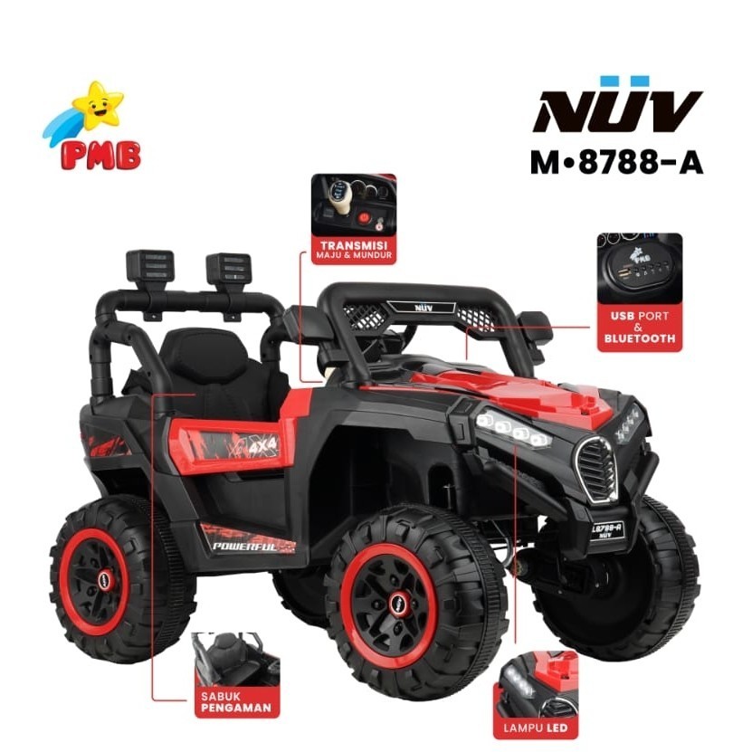 Mainan Mobil Aki Jeep Anak NUV M 8788-A / Mobilan Aki bisa dinaiki anak