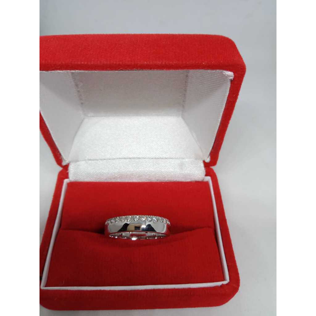 Cincin tunangan palladium permata zircon warna putih cincin nikah palladium