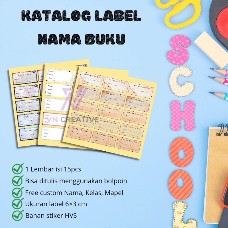 

CUSTOM LABEL MATA PELAJARAN/BUKU