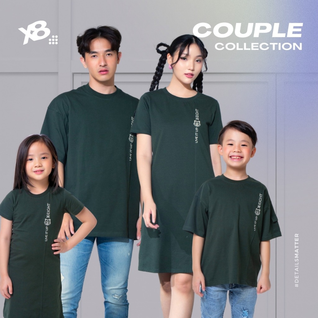 X8 Elshan T-Shirt Couple Family - baju oversize couple keluarga