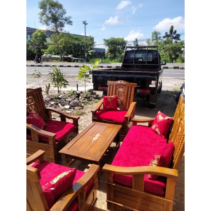 mebel mutiaraku kursi set ruang tamu kayu akasia