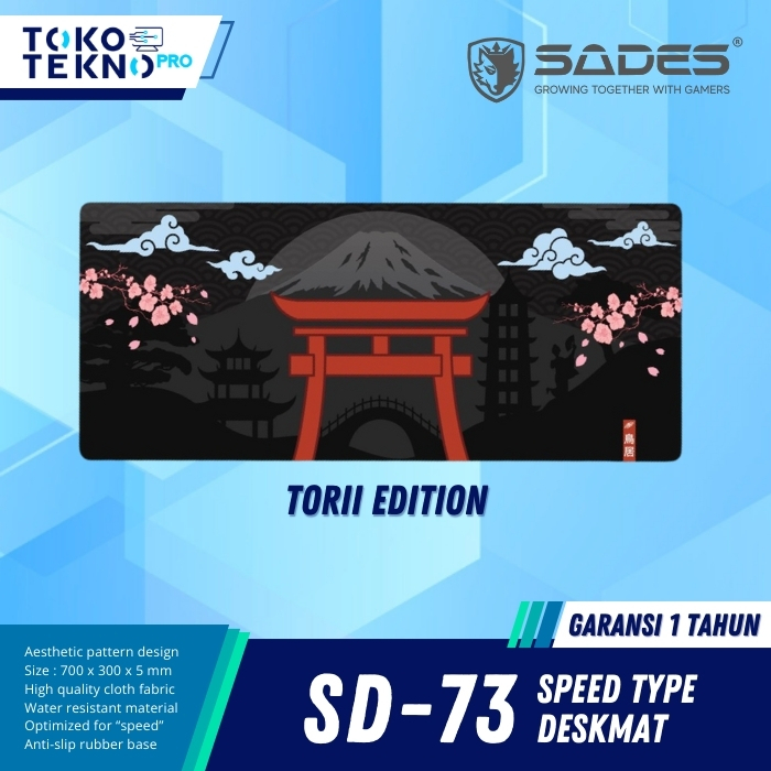 Deskmat Gaming Ukuran Meja, Alas Mousepad Lebar, Motif Jepang
