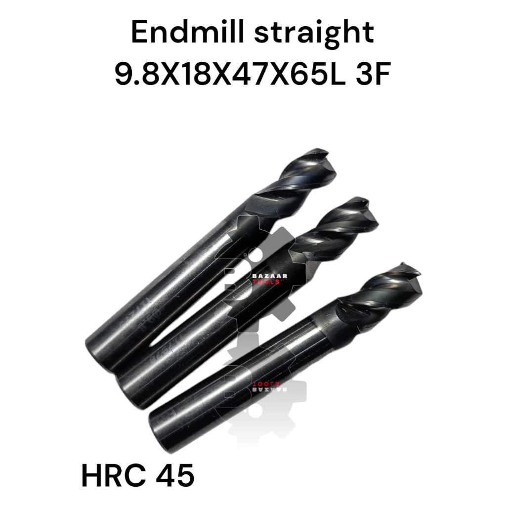 ENDMILL STRAIGHT 9,8X18X47X65L 3F HAND/BEKAS