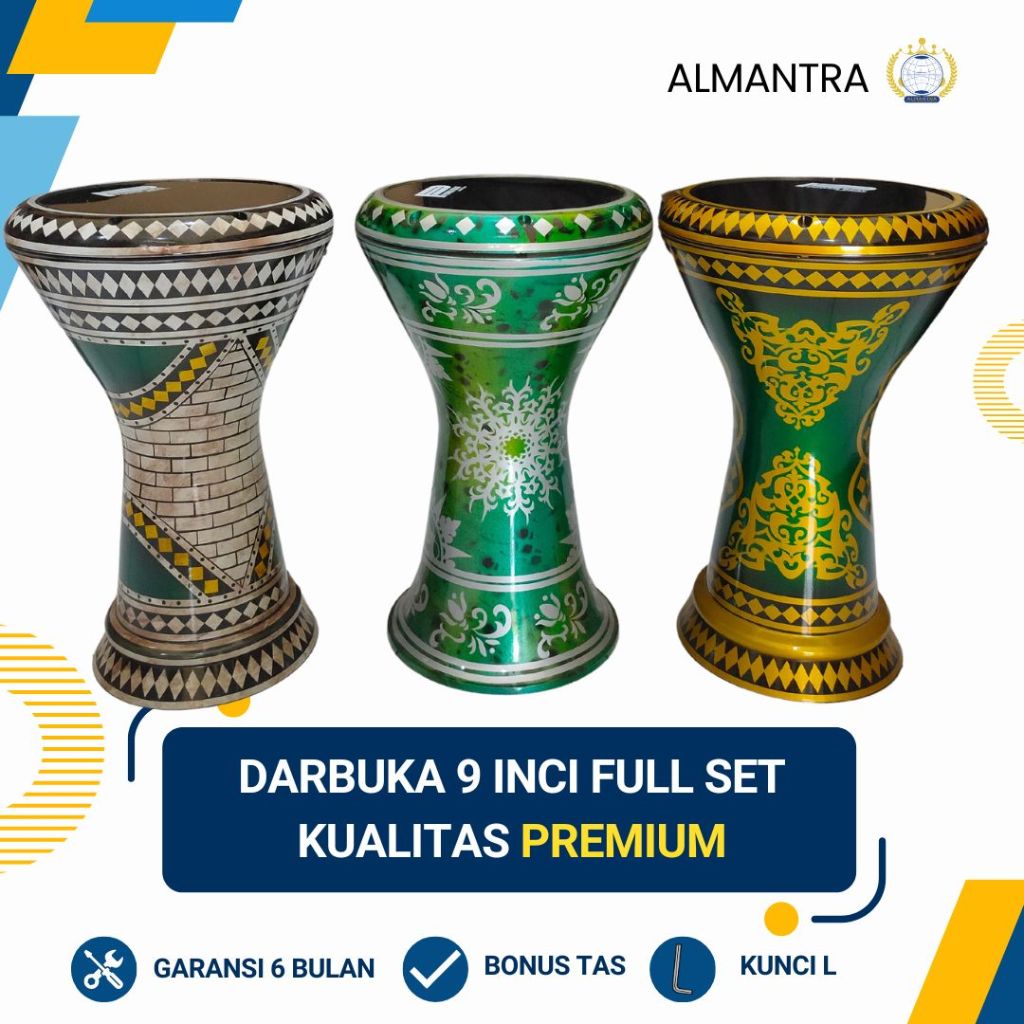 Darbuka 9 Inch Full Set Kualitas Bagus Calti
