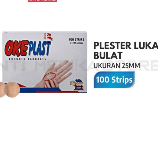 OKEPLAST PLESTER LUKA BULAT ANTI AIR DAPAT 5| OKE PLAST PLESTER BENTUK BULAT PLASTIK BANDAGES