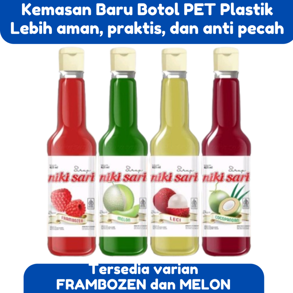 

NIKI SARI SIRUP KEMASAN BOTOL 625ml botol PET Plastik