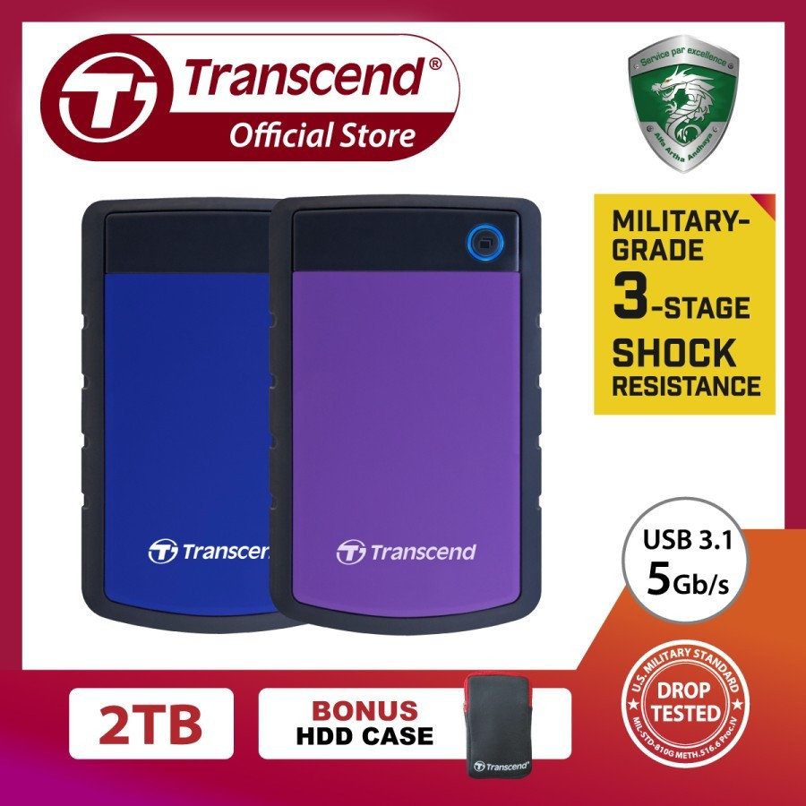 Harddisk External Transcend StoreJet 25H3 4TB 2TB - HDD Ext 2TB 4TB Transcend 25h3