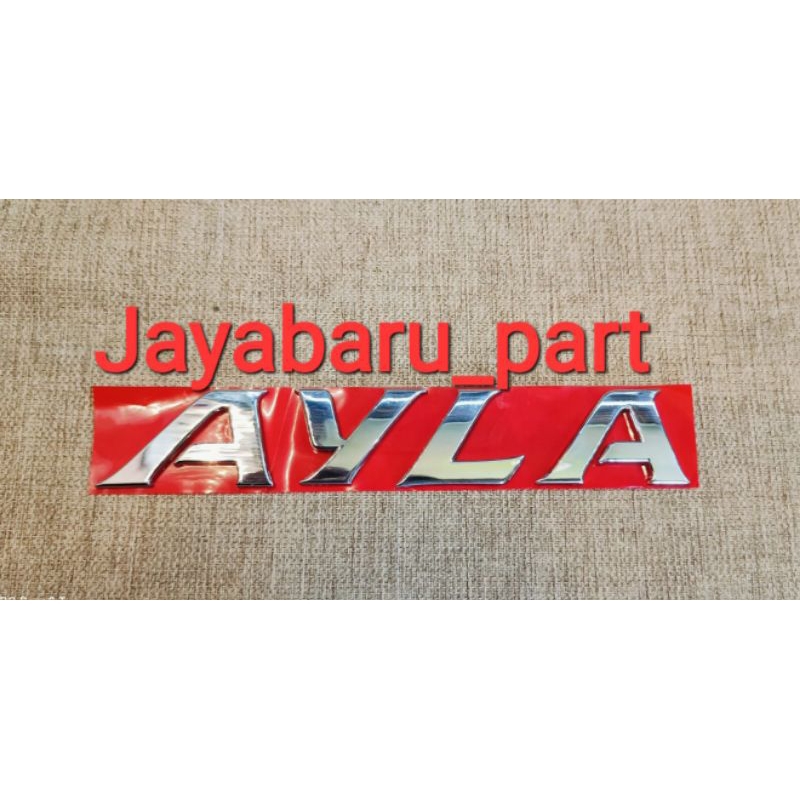 Emblem tulisan logo ayla kap mesin krom original