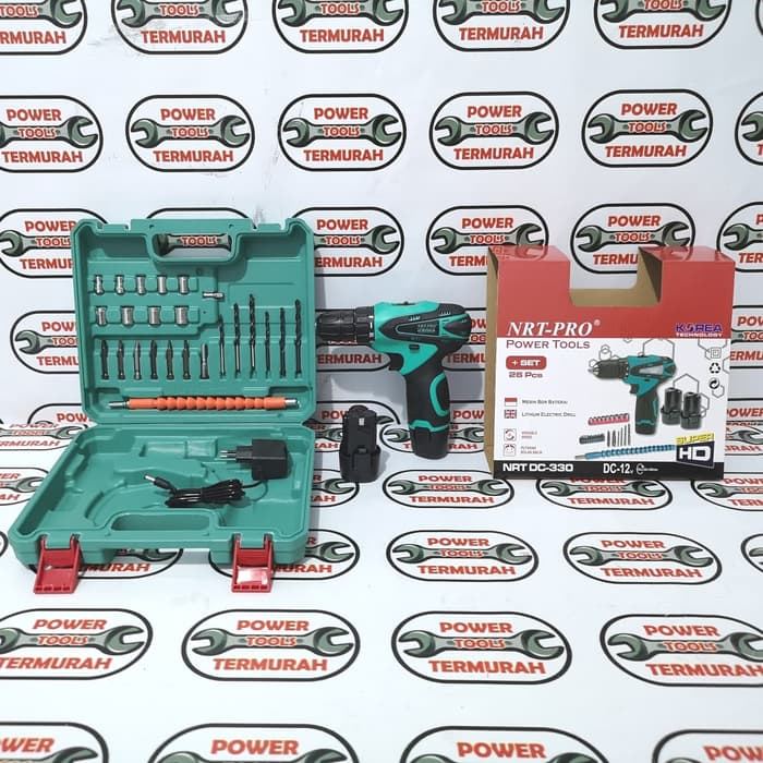 

Bor Cordless Set DC-330 NRT PRO Bor Charge 12V DC 330 Bor Baterai 12 V