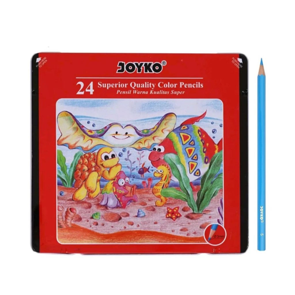 

[SET] Pensil Warna / Colored Pencils Kualitas Super 24 Warna Kaleng - Joyko MURAH