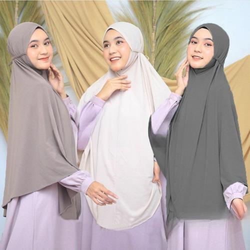 Hijab Khimar Bergo Maryam Tali Jumbo XXL Jersey | Jilbab Mukena Bergo Tali XXL Jersey | Kerudung Uku