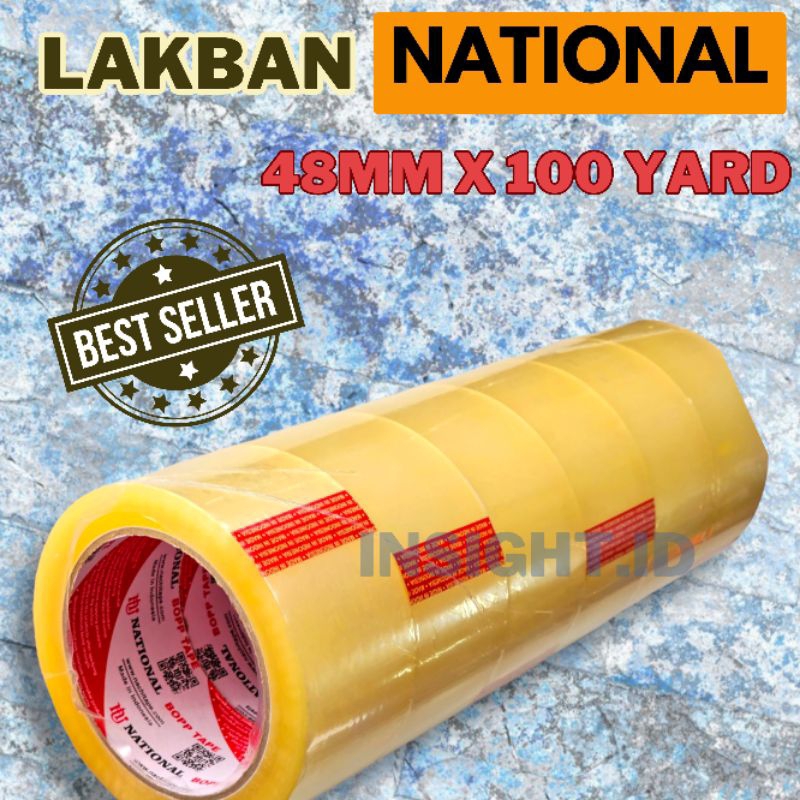 

ISOLASI LAKBAN BENING NATIONAL CLEAR TAPE 48MMX100YARD GROSIR