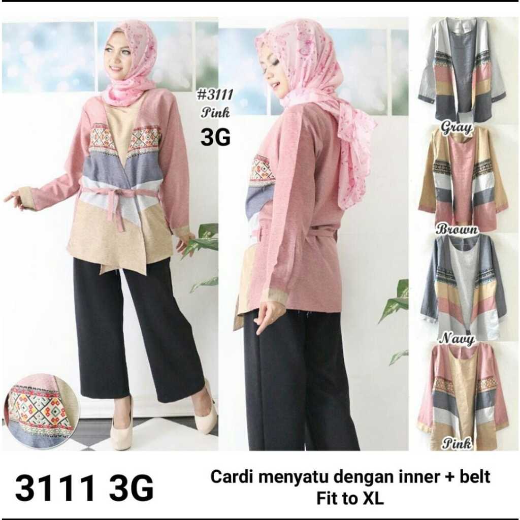 Femme Ols SALE Blouse Atasan Cardigan Serat Kayu Kombi Batik Muslimah