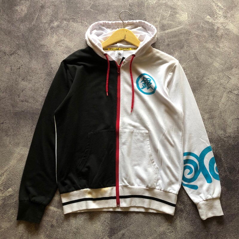 Hoodie zipper Anime GINTAMA O*fficial Merchandise by B*ANDAI Second , Hoodie anime second hoodie gin