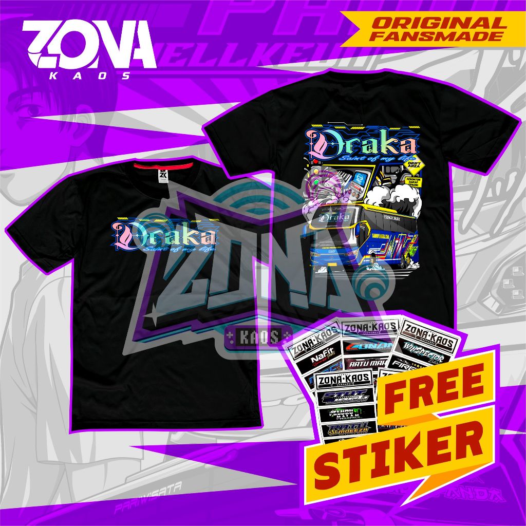 ( FREE STIKER ) KAOS BUSMANIA STJ DRAKA TERBARU - TSHIRT BISMANIA DRAKA COTTON 24S TEBAL