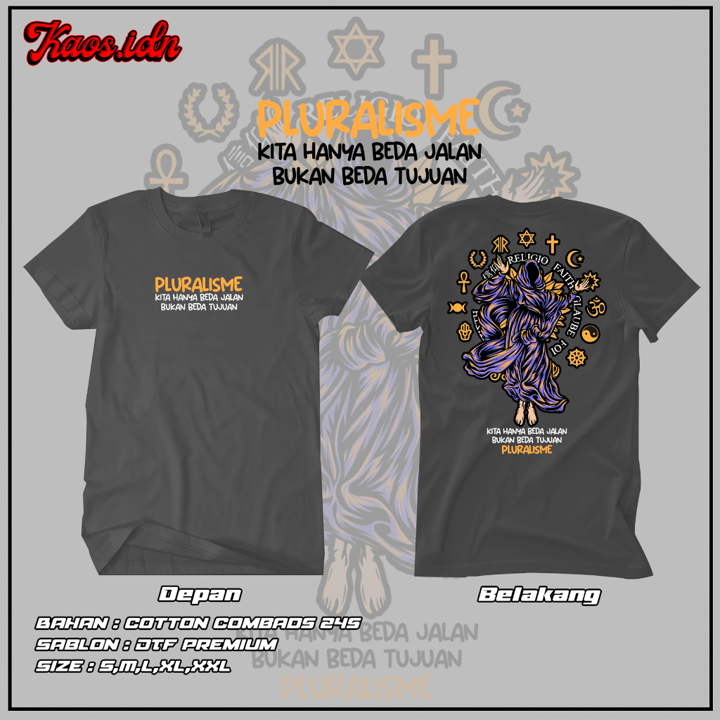 [Bisa COD] Kaos Pluralisme Original Merchandise | Kaos Katun 24s Asli | Baju Kaos Viral | Kaos Plura