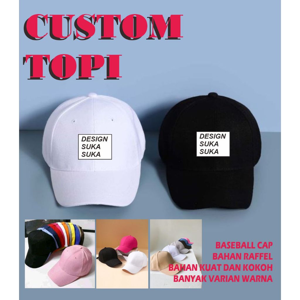 [COD] Custom Topi sablon design sendiri / custom topi logo
