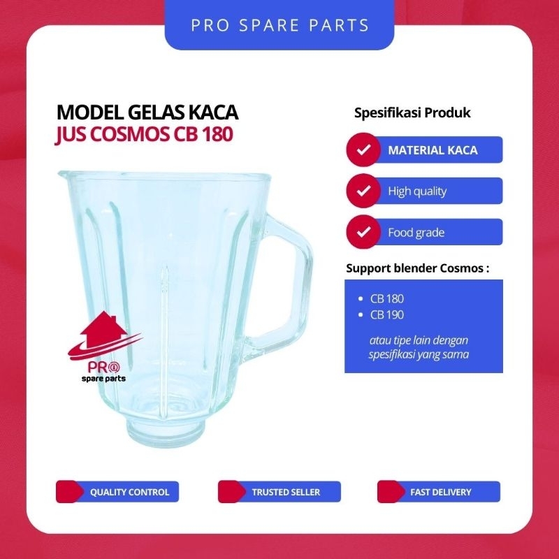Gelas Jus Blender Cosmos CB 180/190 - Gelas Blender Cosmos KACA / Beling
