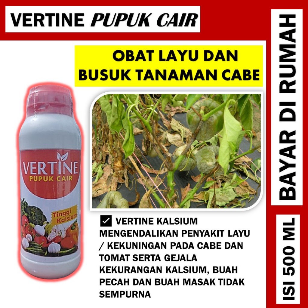 promo murah VERTINE CALS 500ml Pupuk Cair Tinggi Kalsium Obat Pengendali Penyakit Layu Kekuningan ca