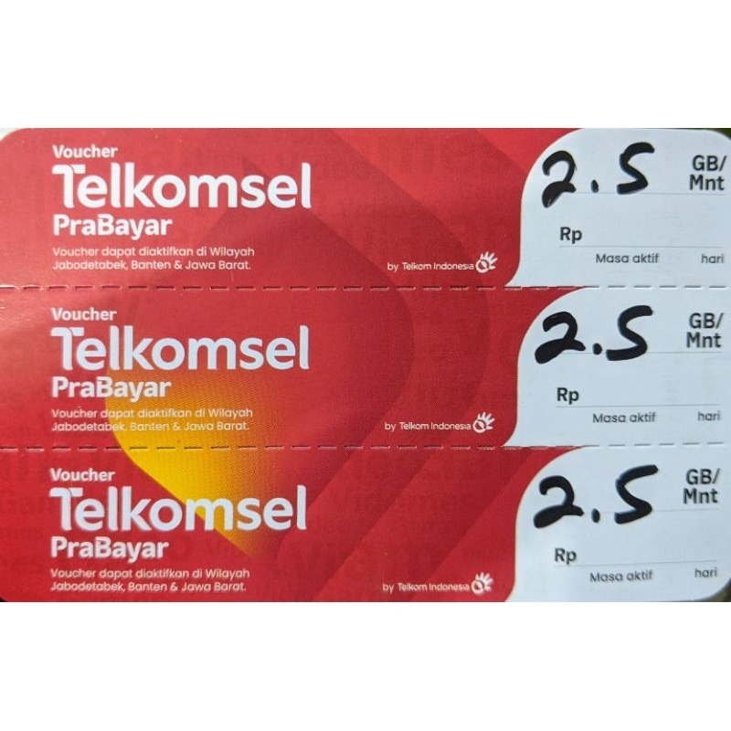 VCR DATA TELKOMSEL 2.5GB 5 HARI