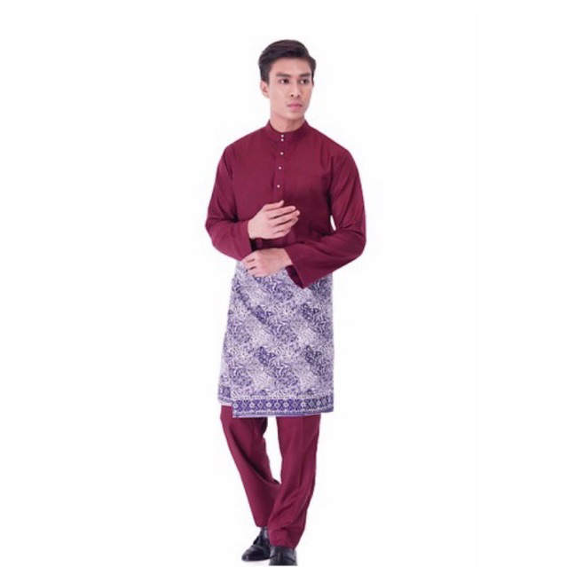 Setelan Baju Kurung Pria Melayu Pakaian Adat Malaysia Cekak Musang
