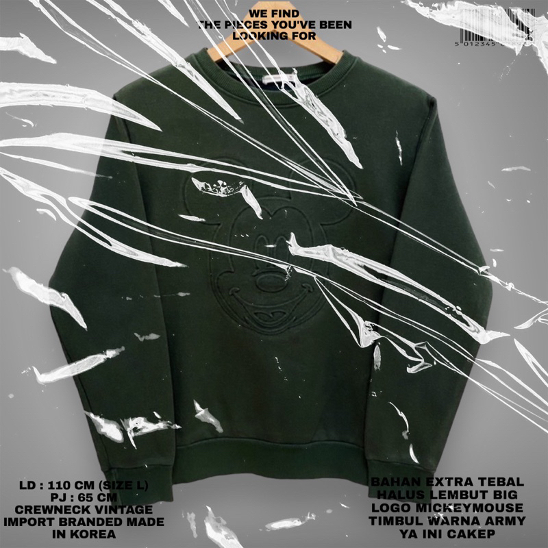 Mickey disney sweater/karakter disney mickey/oversize sweater/green sweater/green crewneck disney mi