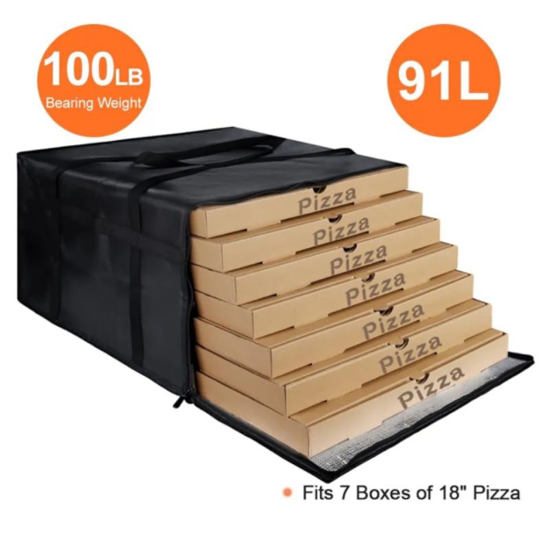 Tas jingjing Pizza Insulasi Thermal Thermapack Insulated Aluminium Foil Tas Kurir Makanan