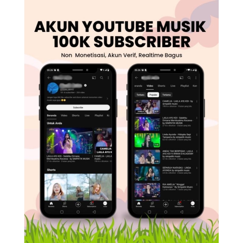 AKUN YOUTUBE MUSIK 100.000 Subcriber Tahun 2018