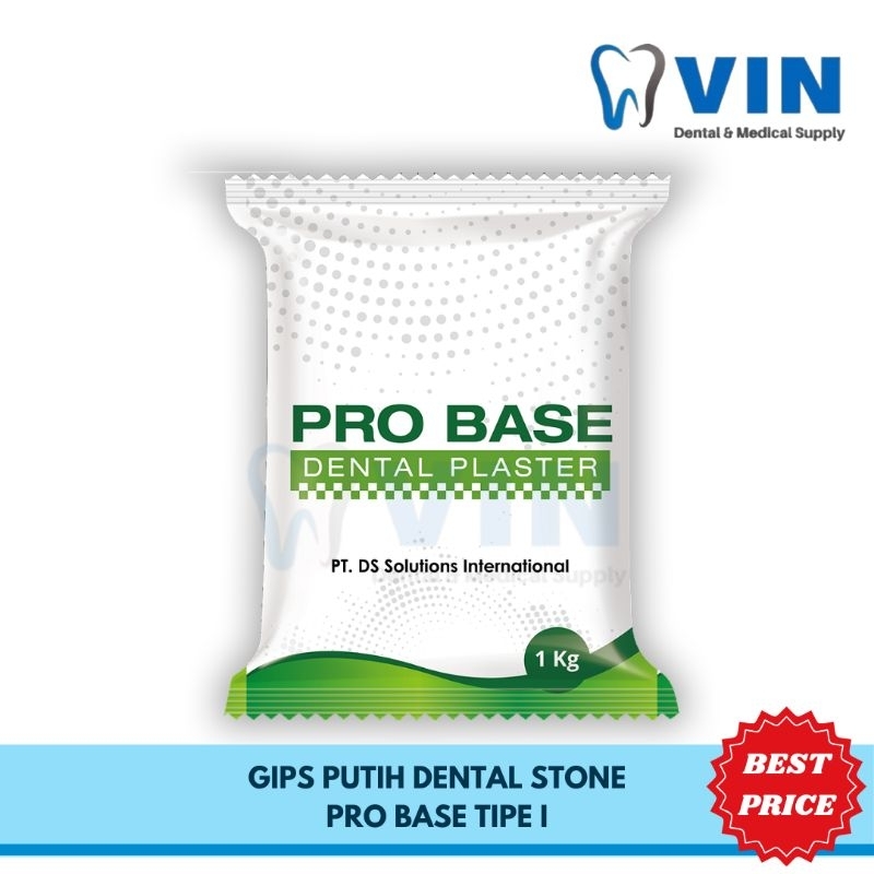 Gips putih dental stone tipe 1 pro base / probase bahan cetak model gigi