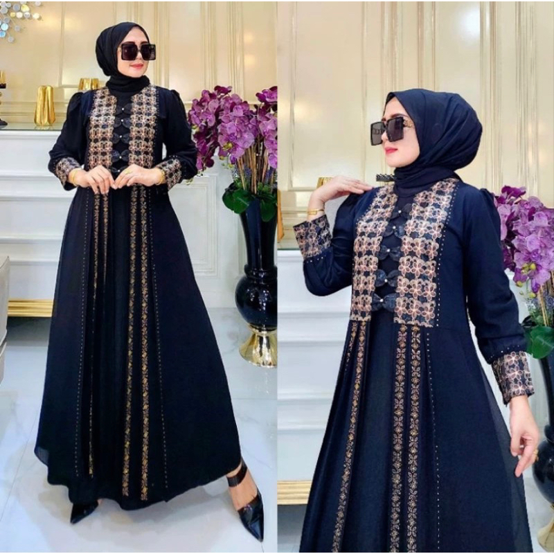 GALERI SICANTIK - COD - Gamis Abaya Turkey Hitam Lengan Wudhu Friendly