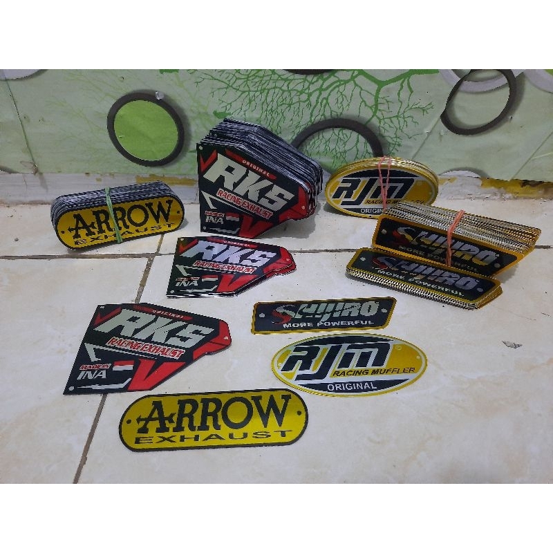 Gratong Emblem Knalpot Motor Merek Rjm Free Paku Rivet
