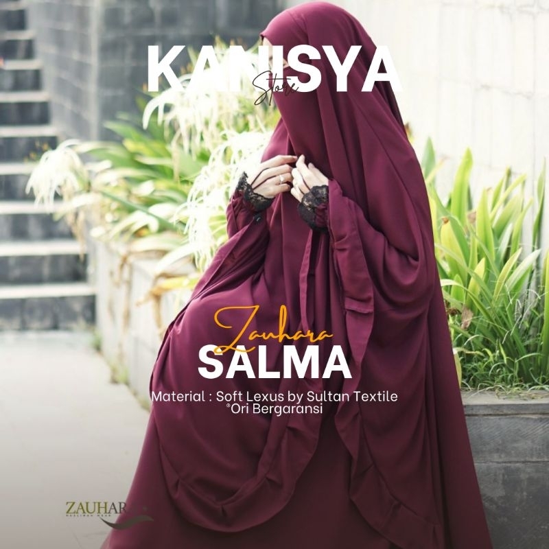 Salma Dress Zauhara satu set gamis dan french khimar