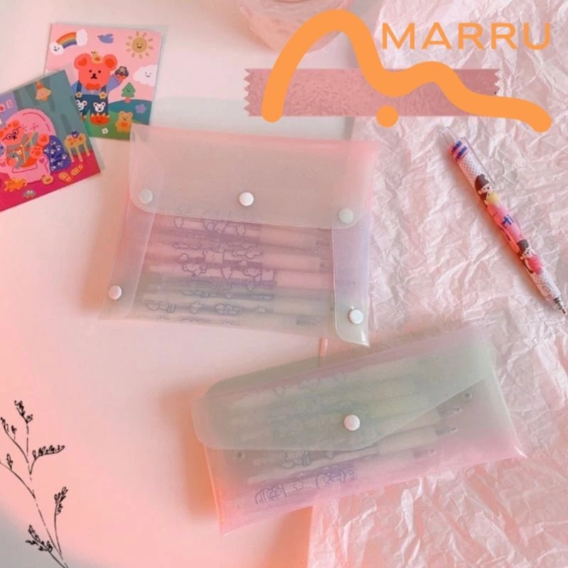 MARRU Jelly PVC Pouch Tempat Masker Pensil Kosmetik Serbaguna Mask Pencil Cosmetic Storage