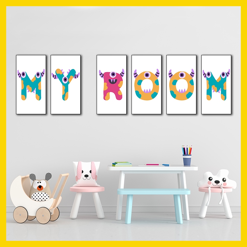 Hiasan Dinding Poster Kayu Motif Custom Nama Abjad Alphabet (10x20cm) Aesthetic Bulu Mata Sweet Drea