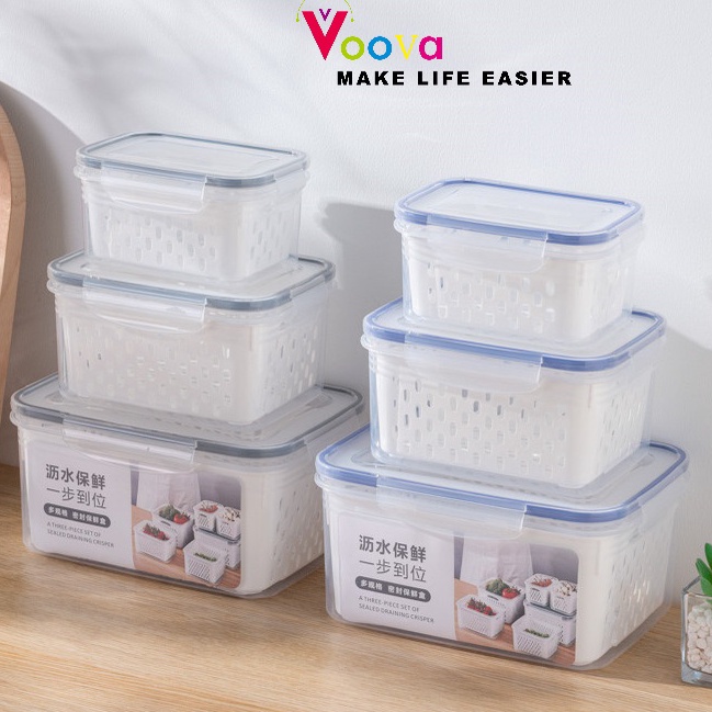 Promo tajir Voova Keranjang Saringan Pengering Sayur Keranjang Buah Pengering Sayuran Saringan Serba