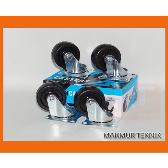 Produk Terbatas Roda Caster Roda Troli Roda Karet 2 inch Hidup