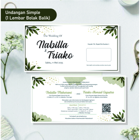 UNDANGAN PERNIKAHAN MURAH UNDANGAN PERNIKAHAN 1 LEMBAR UNDANGAN SIMPLE