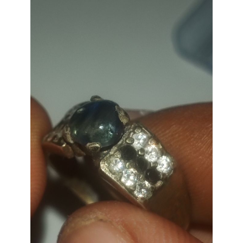 Natural Bi Color Sapphire Ring Silver / Perak Handmade HQ